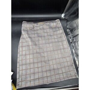 Cato Woman 18 20 Pencil Skirt Plaid Gold Accents